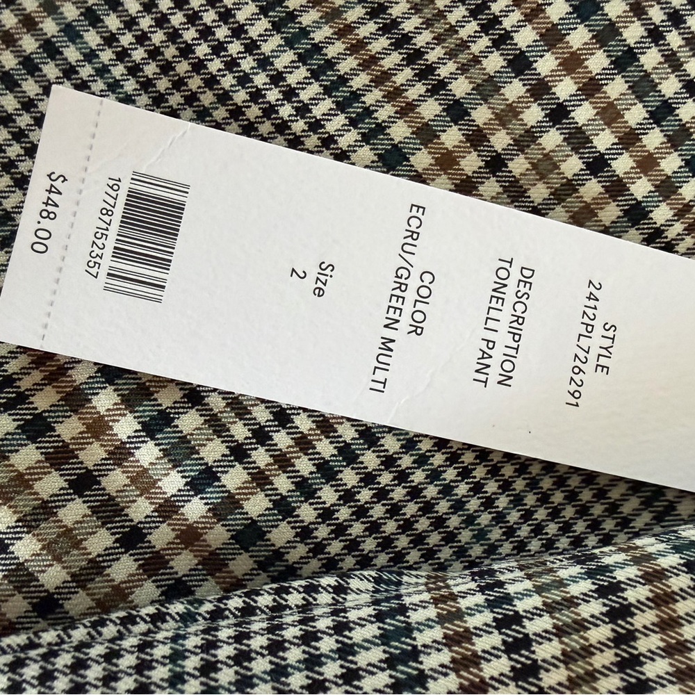 Veronica Beard Plaid Wide-Leg Trousers - Picture 4 of 5